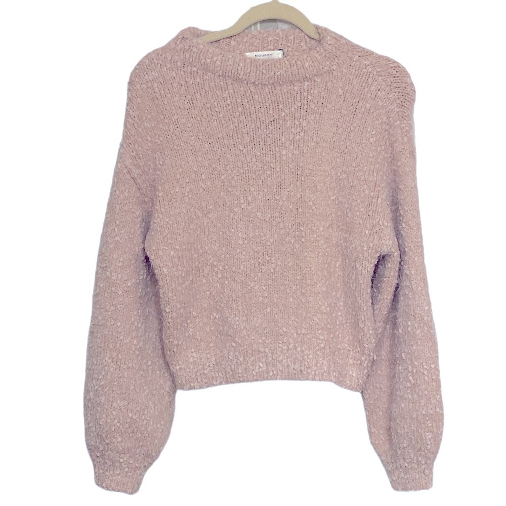 Moussy Blush Crop Mock Neck Sweater